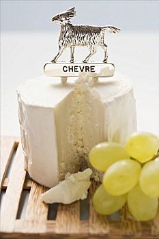 山羊乳酪,标签,绿葡萄
