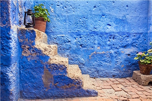 历史,蓝色,楼梯