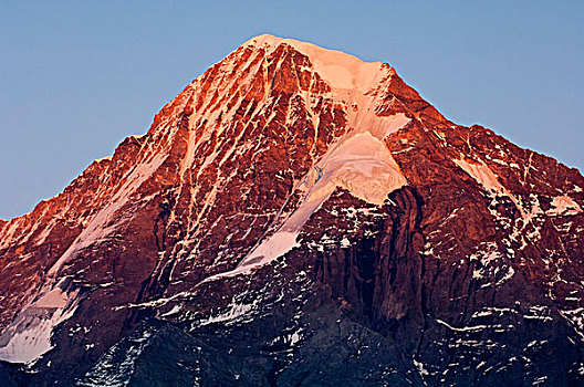 冰雪,遮盖,顶峰,山,西部,伯恩高地,瑞士,欧洲