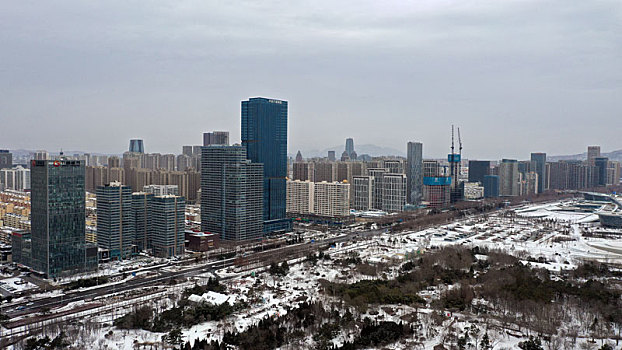 山东省日照市,雪后的植物园风景如画