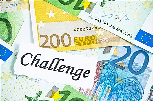 挑战,金融,概念,欧元钞票