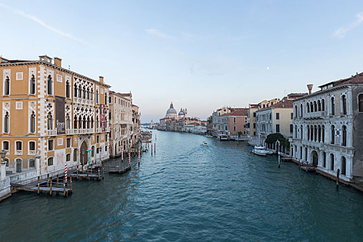 意大利威尼斯大运河黄昏景观