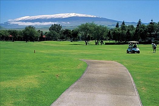 夏威夷,夏威夷大岛,瓦克拉,高尔夫球杆,洞,莫纳克亚
