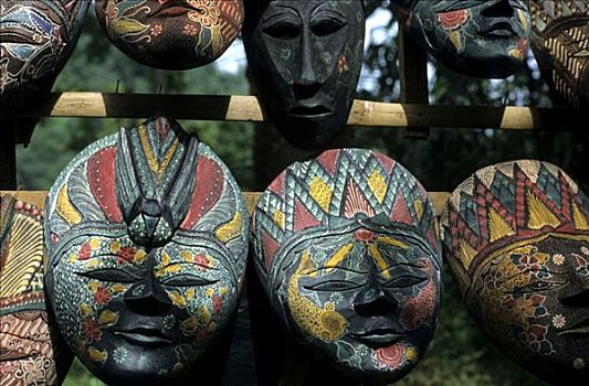 木质,面具,印度尼西亚,亚洲
