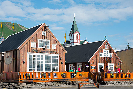餐馆,港口,冰岛,欧洲