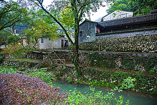 小溪,老房子,山泉,流水