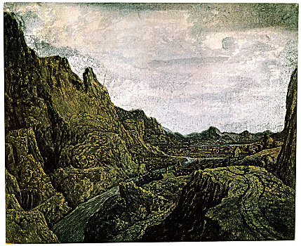 岩石,山谷,道路,17世纪,艺术家
