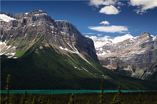 顶峰,上方,湖,艾伯塔省,加拿大