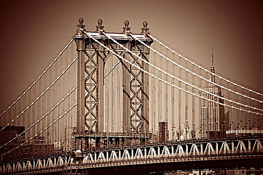 曼哈顿大桥,特写,纽约