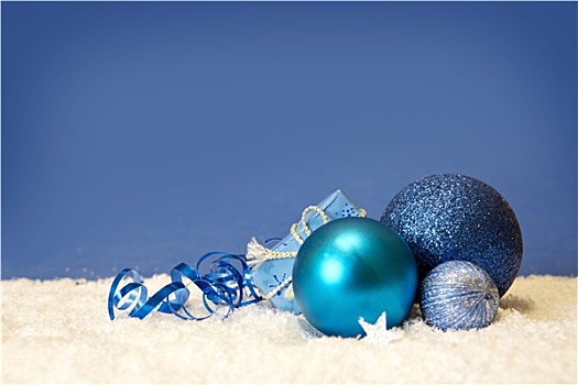 蓝色,圣诞节,彩球,隔绝