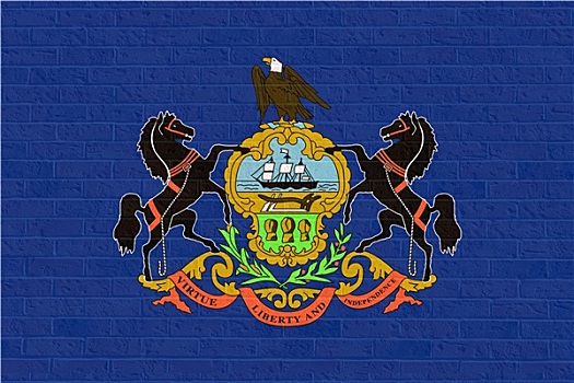 宾夕法尼亚,旗帜,砖墙