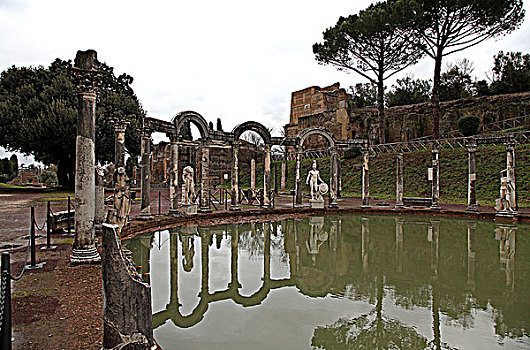 意大利罗马的著名古迹-阿德里亚诺别墅