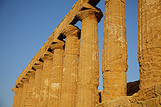 柱子,希腊人,庙宇,阿格里琴托,西西里,意大利