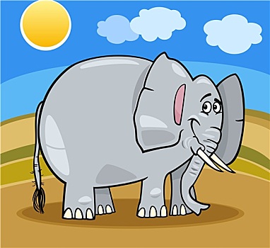 非洲森林象卡通图片