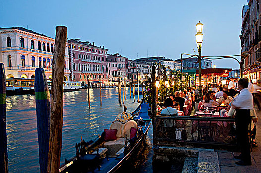 大运河,黃昏,威尼斯,意大利,欧洲