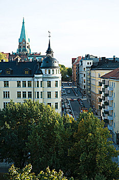 瑞典,斯德哥尔摩,风景,教堂,尖顶