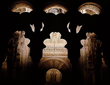 正面,米哈拉布,大清真寺,科多巴,局部,10世纪