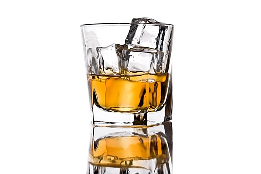 玻璃杯,威士忌,冰
