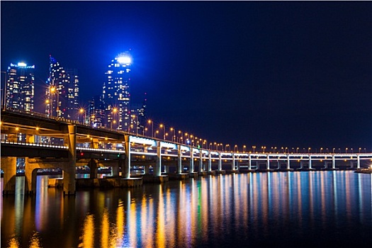 釜山,城市,夜晚