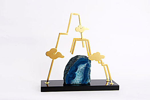 黄金玉石山水雕塑饰品