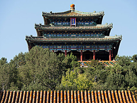 庙宇,景山,山,北京,中国,亚洲