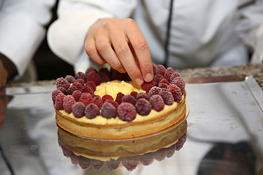 特写,树莓蛋糕