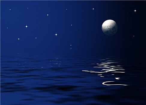 月光,海上