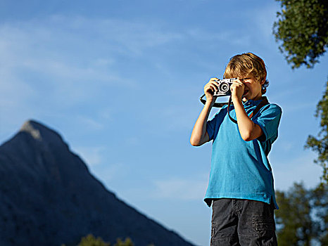 男孩,摄影,风景,单反相机,马略卡岛,西班牙
