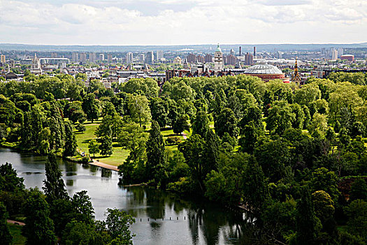 俯拍,公园,音乐厅,背景,肯辛顿花园,皇家,肯辛顿,伦敦,英格兰