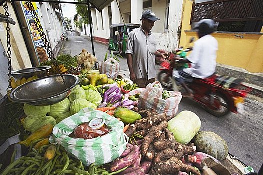 蔬菜,摊贩,老城,加勒,堡垒,斯里兰卡