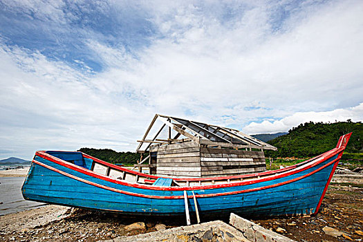 渔船,乡村,击打,印度洋,海啸,省,苏门答腊岛,印度尼西亚