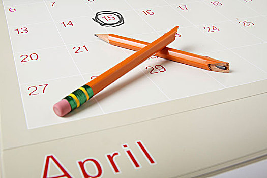 日程,展示,四月,破损,铅笔,象征,沮丧,收入,税