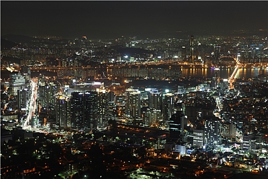 首尔,韩国,夜晚