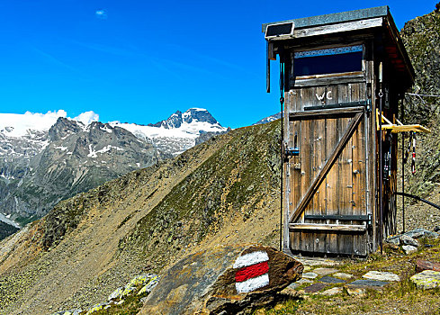 卫生间,山区木屋,山谷,瓦莱,瑞士,欧洲
