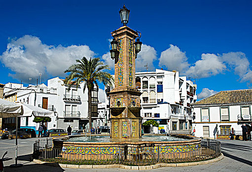 中心,喷泉,别墅,安达卢西亚,西班牙,欧洲