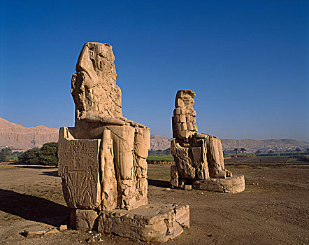 巨像,西部,尼罗河,路克索神庙,埃及