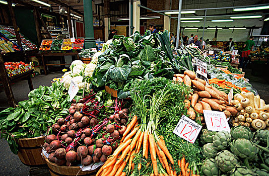 蔬菜,市场货摊,博罗市场,南华克,伦敦,英格兰
