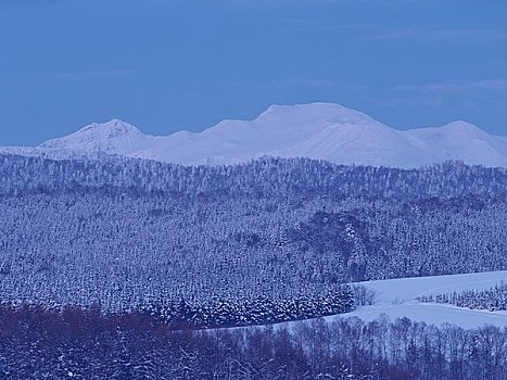 冬天,山