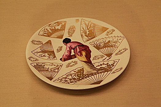 19世纪英国手绘人物形象瓷盘