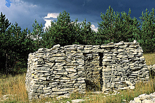 石头,遗址,普罗旺斯,法国南部,欧洲
