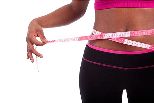 美国黑人,健身,女人,测量,腹部