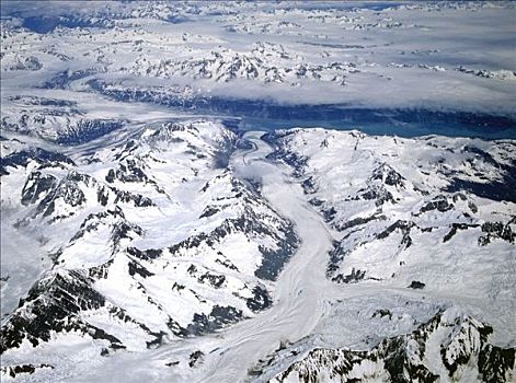 冰河,航拍,阿拉斯加,美国