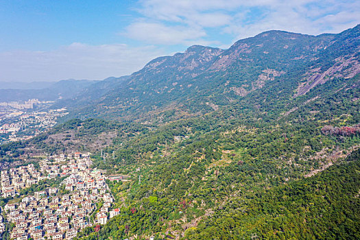 航拍福建福州鼓山风景名胜区