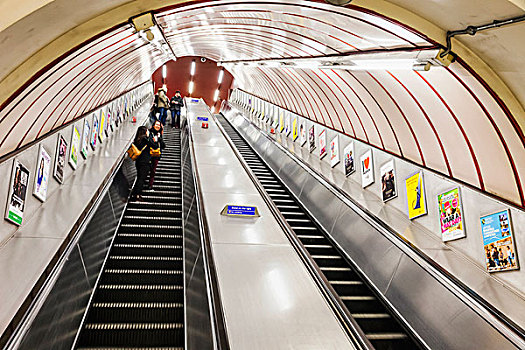 英格兰,伦敦,地铁,扶梯