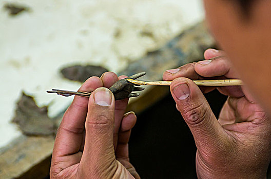 男人,造型,粘土,廷布,不丹