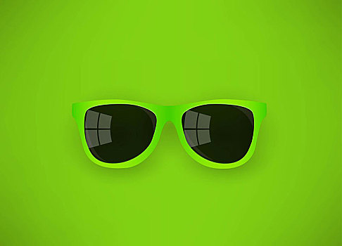 绿色,墨镜,绿色背景