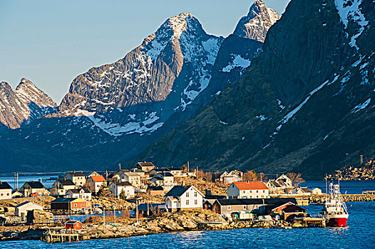 渔村,瑞恩,罗弗敦群岛,挪威