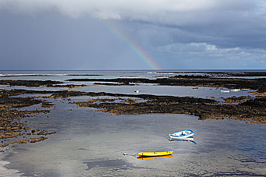 彩虹,兰索罗特岛,加纳利群岛,西班牙,欧洲