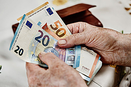 老人,货币,特写,德国,欧洲