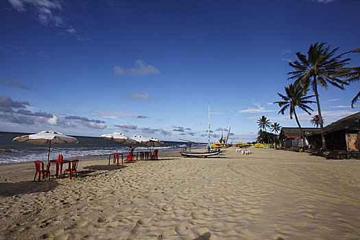 沙滩伞,桌子,海滩,巴西